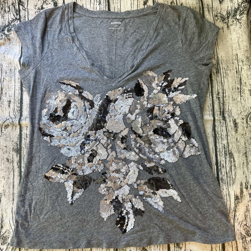 Express top with sequin detail